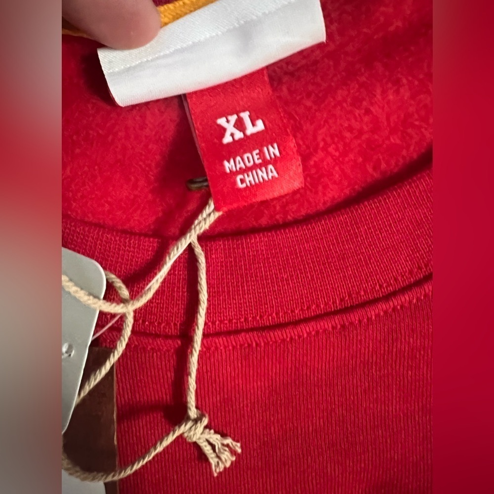 MITCHELL & NESS - Mens Red NFL There & Back Fleece Crew Neck Sweathirt - Size XL - Picture 7 of 12